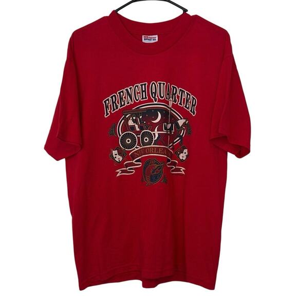 Hanes Vintage 2000 Heavyweight French Quarter New Orleans NOLA T-Shirt Size L - Picture 1 of 8
